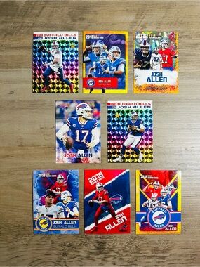 Josh Allen Rookie Lot of (8) Novelty Football Cards. Buffalo Bills.
